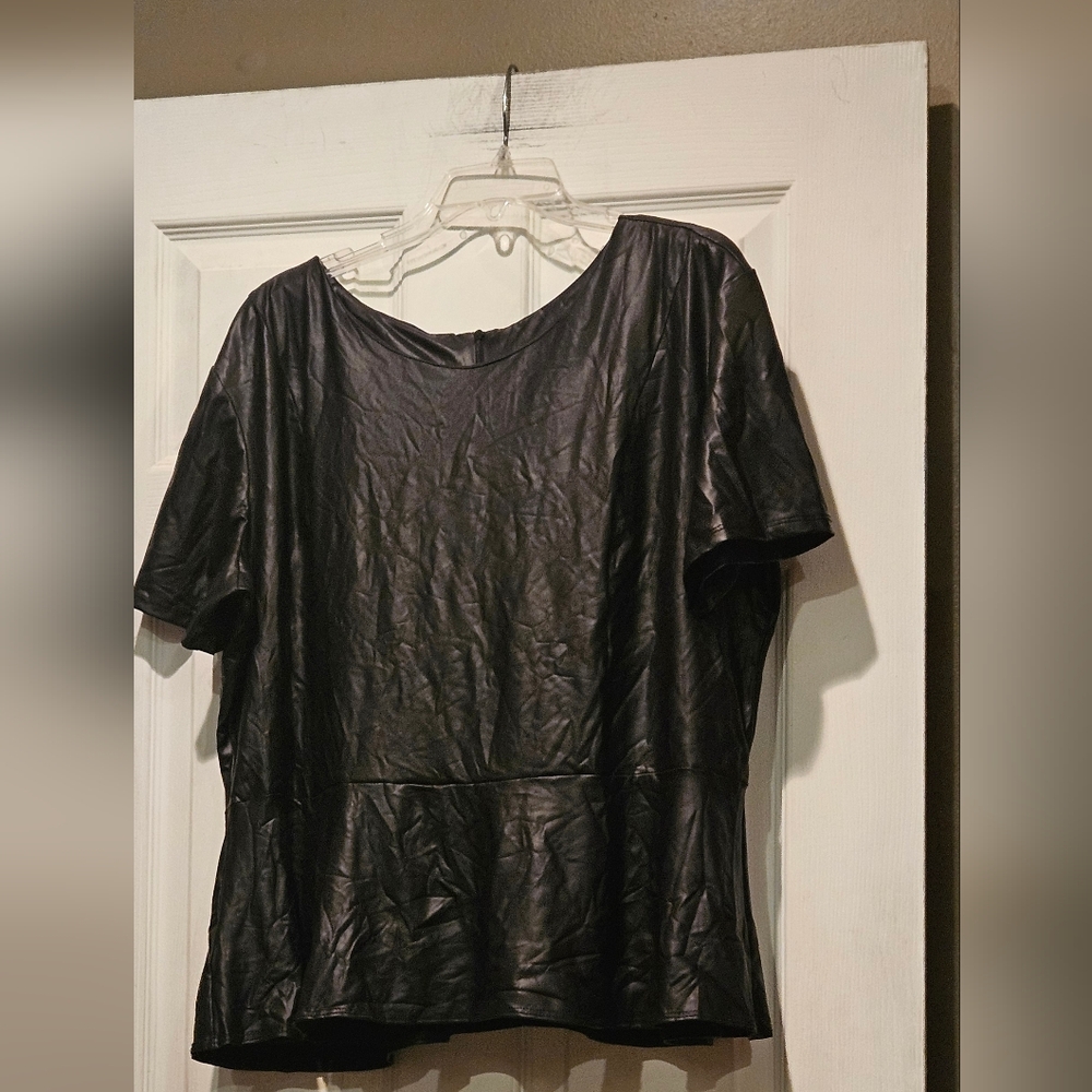 SENSATIONAL COLLECTION FAUX LEATHER LOOK TOP